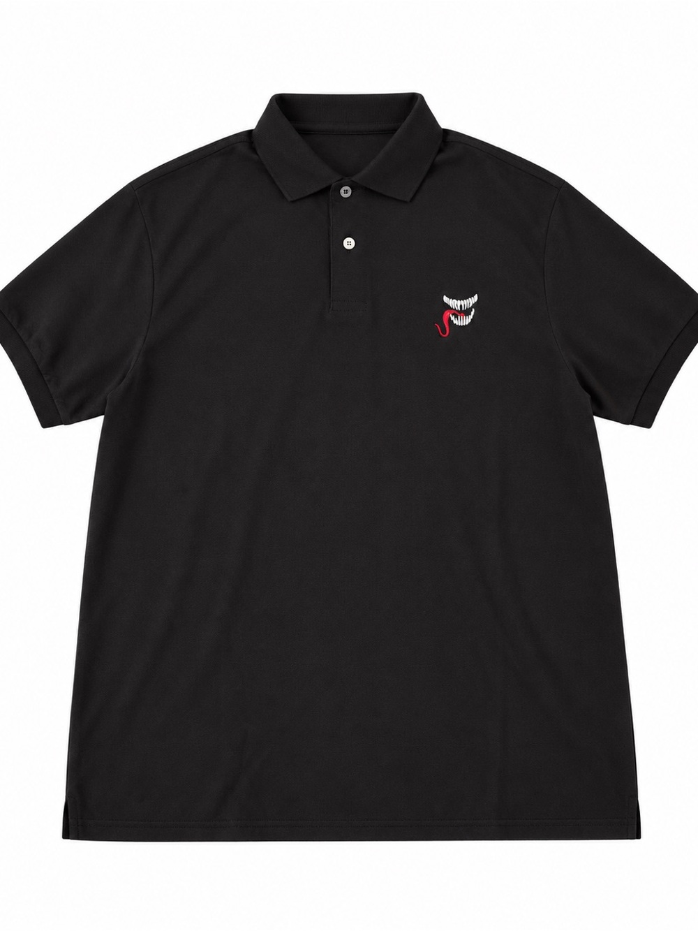 Marvel Venom Men’s Polo Shirt Large Black WeLoveFine Hanes Embroidered Logo New